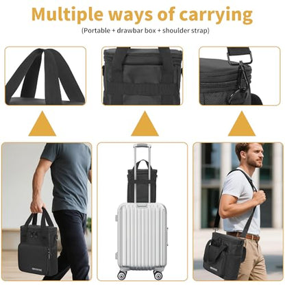 IBVIVIC 3 Slots Wireless Microphone Case with Foam, Mic Carrying Bags | Microphone Carrying Case with Shoulder Strap for Party, Singing (Black) - size: 3 Slots