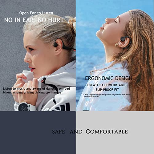 Waterproof Bone Conduction Bluetooth Headphones Ultralight Swimming Headphones IP68 Waterproof Bluetooth 5.3 Open Ear Wireless Sports Headset with MP3 Play 16G Memory for Running Swimming (Black)