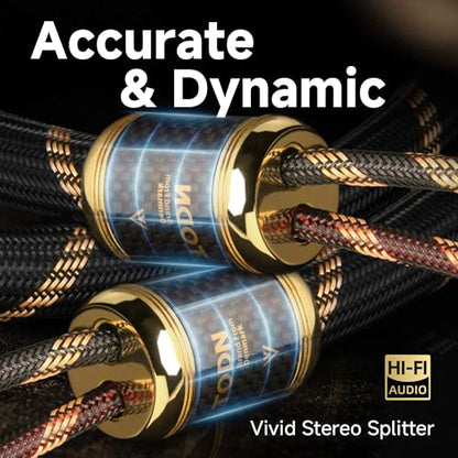 TODN 9.8ft 99.9999% OCC Speaker Cable with Banana Plugs and Spade Plugs | Aluminum Foil Shielding, 24K Gold-Plated Plugs, Pure Copper Shells, Nylon Braided, for Speakers Home Theater Amplifier Stereo - color: Speaker Cable Max, size: 3m
