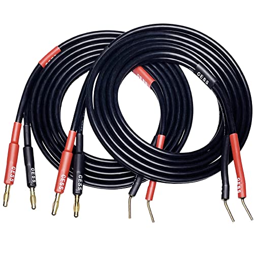 CNCESS Banana Plug to Pin Plug Speaker Cable, 12AWG, 6 ft, 2-Pack - size: 6 Feet