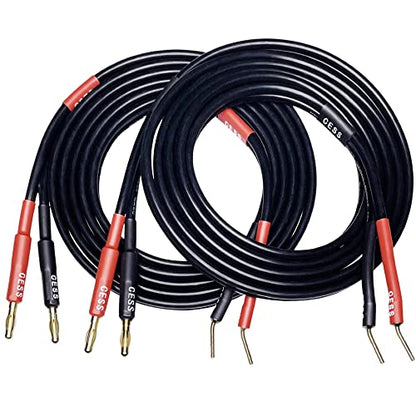 CNCESS Banana Plug to Pin Plug Speaker Cable, 12AWG, 6 ft, 2-Pack - size: 6 Feet