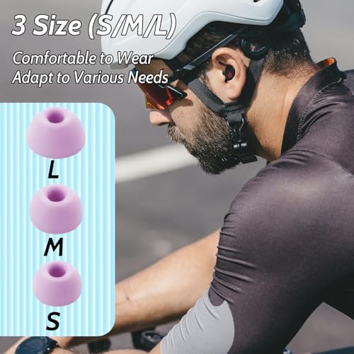 Silicone Tips Replacement Earbuds Tips for Beats Fit Pro True Wireless Earbuds Tips Eartip, Fit in The Charging Case Ear Covers, S/M/L, 6 Pairs, Stone Purple - color: Stone Purple