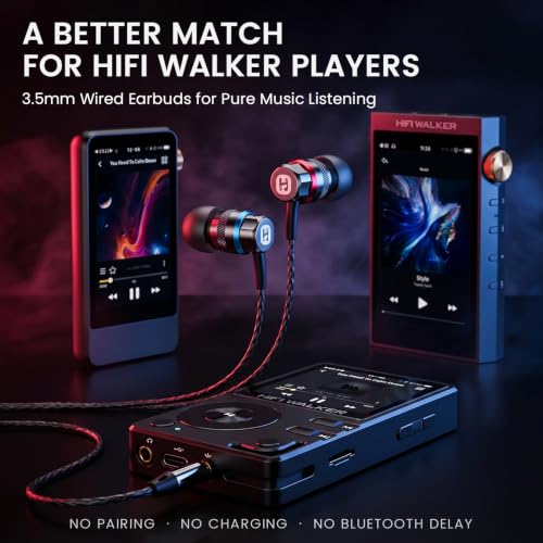 HIFI WALKER A2 3.5mm Wired Earbuds No Mic, in-Ear Headphones with 9.2mm Dynamic Driver, Hi-Fi Sound, Aluminum Alloy Shell, Noise-Isolating Earphones for MP3 Players, Laptop, PC and Tablet - size: 3.5mm No Mic