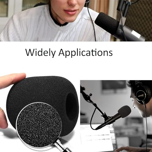 6 PCS Microphone Windscreen Black Foam Handheld Cover, Mic Covers for SM58, E835 by Swagwert - color: Black