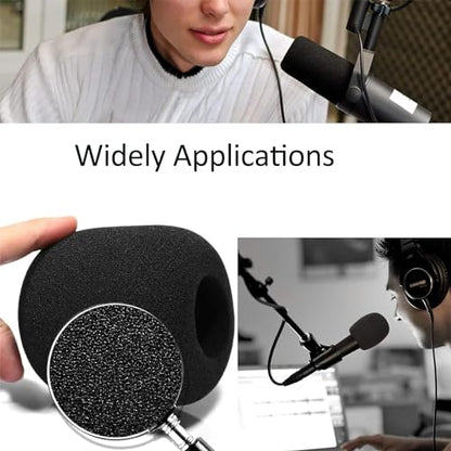 6 PCS Microphone Windscreen Black Foam Handheld Cover, Mic Covers for SM58, E835 by Swagwert - color: Black