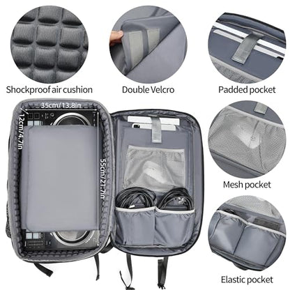 DJ Backpack for Club Gigs, DJ Mixer Case Compatible with Pioneer DJ DDJ-REV1, DJ Controller, Novation Launchkey 37 Key Keyboard and More Equipment - color: Gold, style: Music