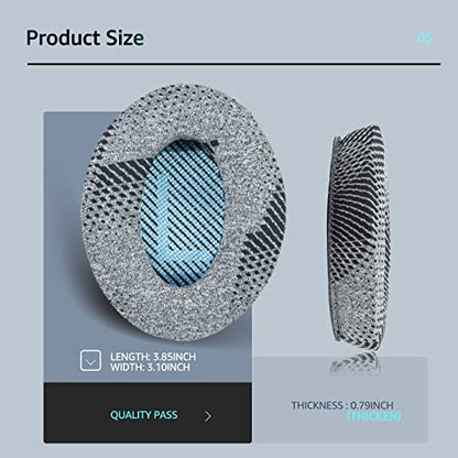 Cooling Gel Earpads for Bose QC35/QC35 II /QC45- Blue | for QuietComfort QC45QC35/QC25/QC2/QC15 AE2/AE2i/AE2w/SoundTrue/SoundLink/Around-Ear I/II - color: Grey & Blue
