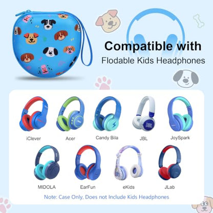 Kids Headphone Case for iClever/Acer/JBL, Dog Blue(Case Only) - color: Puppy Print-Blue