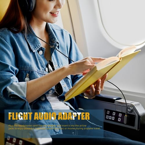 Eanetf Airplane Headphone Adapter 3-Pack Dual 3.5mm Gold Plated | Dual 3.5mm airplane headphone adapter, 3 pack, Gold plated, For in-flight entertainment, Plug and play, Compact travel size