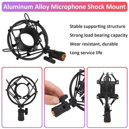 58-63mm Microphone Shock Mount Anti Vibration Mic Suspension Mount - color: Black, size: For 58mm-63mm Diameter