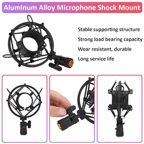 48-53mm Microphone Shock Mount Anti Vibration Mic Suspension Mount - color: Black, size: For 48mm-53mm Diameter