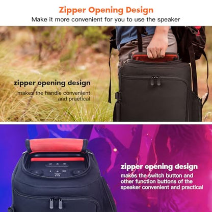 Speaker Cover Case Compatible with JBL PartyBox 120/PartyBox 110 | Protective Dustproof Carrying Cover, Side Pockets for Microphone, for Outdoor Travel, Parties, Home Use, with Open Bottom - size: For JBL partybox 120/110