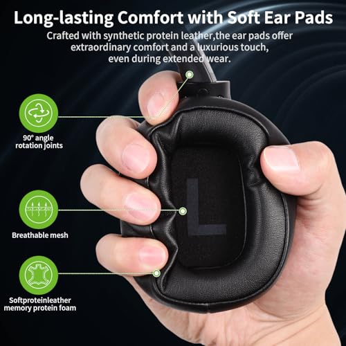 Hybrid Active Noise Cancelling Headphones, Wireless Over Ear Bluetooth - color: Black