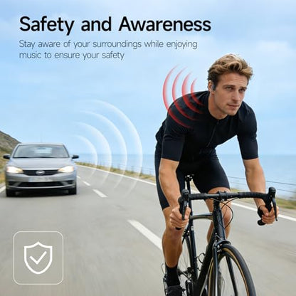 esonstyle Swimming Headphones Underwater - IP68 Waterproof | Bone Conduction Headphones Bluetooth 6.0,Bone Conduction Earbuds with 8G MP3 for Swimming Running Cycling Sports - color: Black