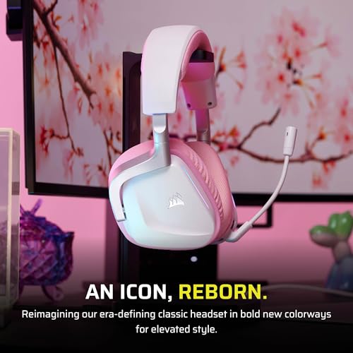 Corsair Void v2 Wireless Bluetooth PC PS5 Switch Gaming Headset – Pink - color: Pink