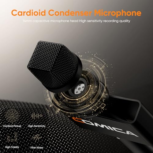 COMICA Revo S Wireless Handheld Microphone for iPhone17/16 Android Phone PC | Professional Interview Microphone with Plug & Play, Noise Reduction, Reporter Mic for Content Creators Speech Podcast Vlog