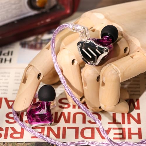 Linsoul KZ ZS10 Pro, 4BA+1DD 5 Driver in Ear Monitor, HiFi Wired Earbuds, Gaming Earbuds, Hybrid IEM Earphones with Stainless Steel Faceplate, Detachable Cable for Musician (Without Mic, Purple) - color: Purple, style: Without Mic
