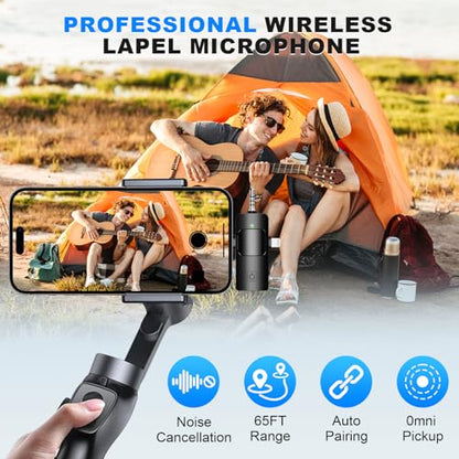 Weton 4 in 1 Wireless Lavalier Microphones for iPhone, Android, Camera, Laptop, USB-C, Mini Microphone, Noise Canceling Lapel Mic - Clip on Mic for Interview Video Recording Podcast Vlog YouTube