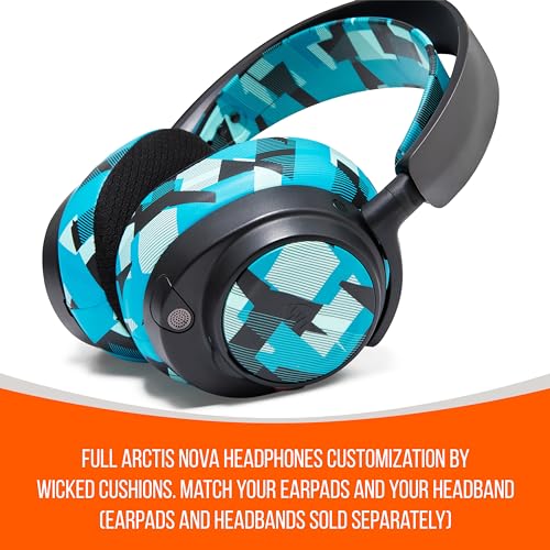 WC Side Plates for Arctis Nova Pro Wireless, Pro Wired & Nova Elite | Made by Wicked Cushions | Also fits Nova Pro Omni, 7, 7X & 7P | Cyan Prism - color: Cyan Prism