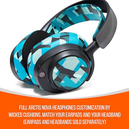 WC Side Plates for Arctis Nova Pro Wireless, Pro Wired & Nova Elite | Made by Wicked Cushions | Also fits Nova Pro Omni, 7, 7X & 7P | Cyan Prism - color: Cyan Prism