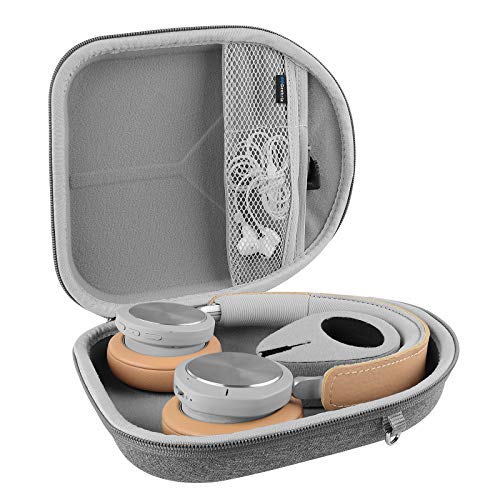 Geekria Shield Headphones Case Compatible with B&O Beoplay HX, H9i, H95, H9, H8, H6, H4, Portal Gaming, Replacement Hard Shell Travel Carrying Bag with Cable Storage (Grey) - color: Grey