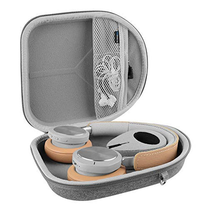 Geekria Shield Headphones Case Compatible with B&O Beoplay HX, H9i, H95, H9, H8, H6, H4, Portal Gaming, Replacement Hard Shell Travel Carrying Bag with Cable Storage (Grey) - color: Grey