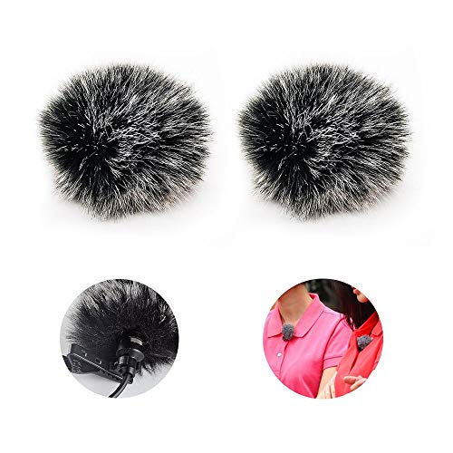 Lavalier Wind Muff 2 Pack Lapel Microphone Wind Muff 0.2/0.4 Inch Furry Lav Windscreen Windproof Wind Screen (0.4inch, Black/White) - color: Black/White, size: 0.4inch 2pcs