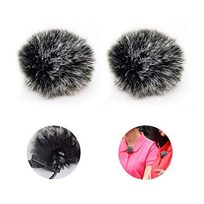 Lavalier Wind Muff 2 Pack Lapel Microphone Wind Muff 0.2/0.4 Inch Furry Lav Windscreen Windproof Wind Screen (0.4inch, Black/White) - color: Black/White, size: 0.2inch 2pcs