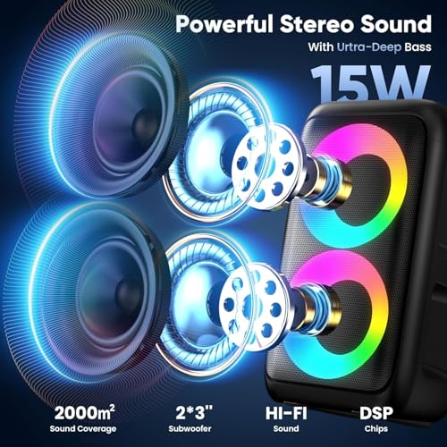 Karaoke Machine for Adults Kids, Portable Bluetooth Speaker with 3 Wireless Microphones, TWS Mode & LED Light, 10H Battery PA System, Home Party Outdoor Camping Birthday Gifts (3 Mics) - size: 3 Mics