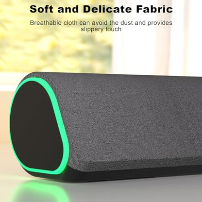 SOULION Bluetooth Computer Speakers for Desktop Monitor PC USB Powered | USB Powered & 3.5mm, Colorful LED Lights, Switch Button Clear & Rich Sound, Breathable Cloth,Surround Soundbar - color: Dark Grey