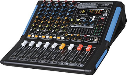 Professional Six-Channel Audio Mixer with USB Interface, Bluetooth, and DSP Sound Effects - style: 6-Channel Mixer with Bluetooth & DSP Sound Effect