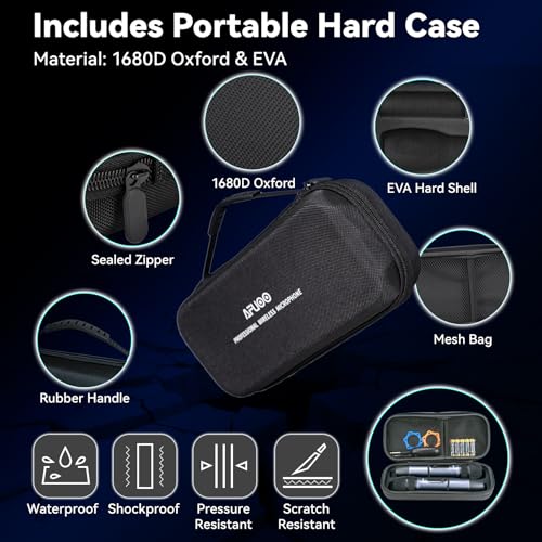 Handheld Wireless Microphone 2Pack with Single Receiver,CarryBag,Blue | all-metal body,200 feet,noise reduction,6.35plug&3.5mmadapter,swappable battery;karaoke,party,weddings,indoor&outdoor stage