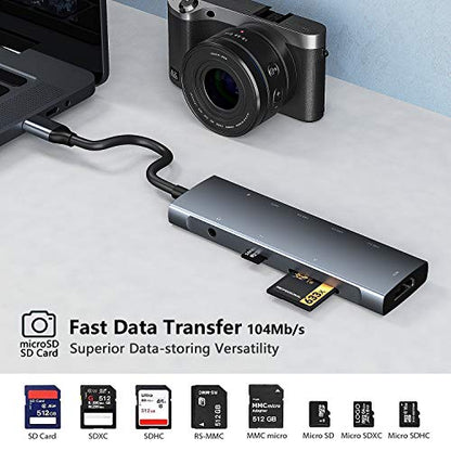 USB C to HDMI Adapter for iPad Pro 11/12.9 2021/2020/2018,iPad Air 4,USB C Hub Adapter with 3.5mm Headphone Audio Jack,4K HDMI,USB3.0,USB C Power Delivery,Compatible with MacBook,Samsung - color: Gray