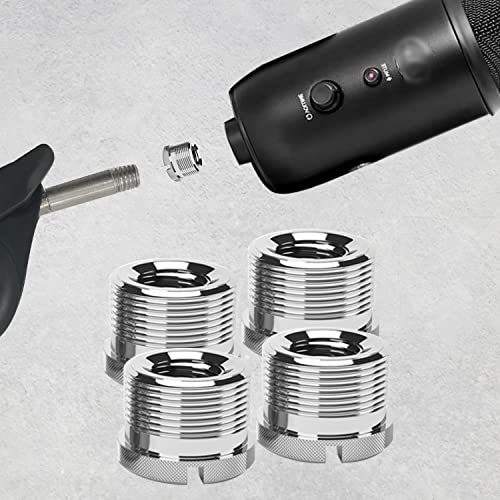 4 Piece 5/8-Inch Male to 3/8-Inch Female Knurled Mic Screw Adapter for Mic Micphone Stand