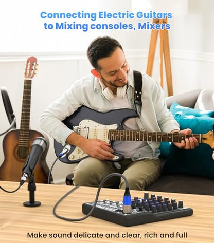 Tisino 1/4" to XLR Male Mono Cable Unbalanced Quarter inch to XLR Male Microphone Cable for Connecting Instruments to Mixers, 3.3ft - size: 3 feet