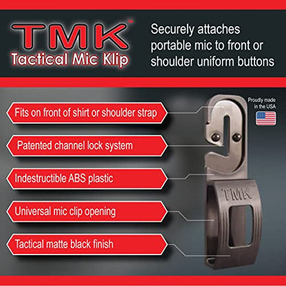 TMK - Tactical Mic Klip | Two-Way Radio Microphone Clip for First Responder Uniforms - style: 2 Pack