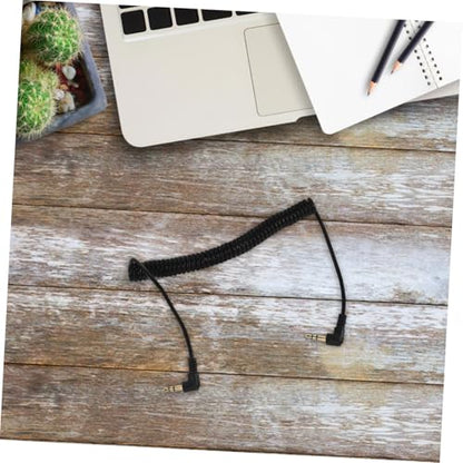 MERRYHAPY Coiled 3.5mm Audio Cord Extension with Right Angle Ends