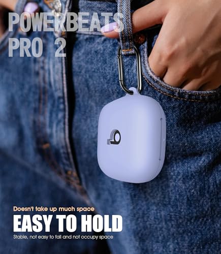 Cover for Beats Powerbeats Pro 2 Case (Hyper Purple) | with Cleaning Kit and Carabiner, Soft Silicone Shockproof Protective Case Cover for Powerbeats Pro 2 - color: Hyper Purple