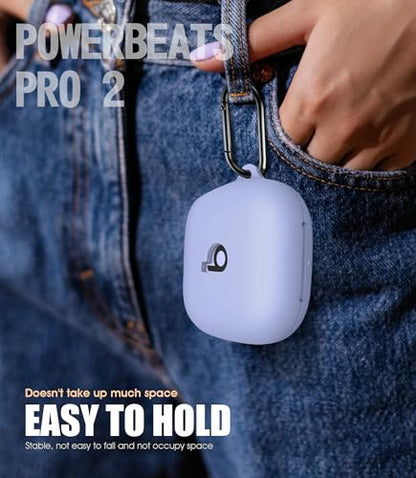 Cover for Beats Powerbeats Pro 2 Case (Hyper Purple) | with Cleaning Kit and Carabiner, Soft Silicone Shockproof Protective Case Cover for Powerbeats Pro 2 - color: Hyper Purple