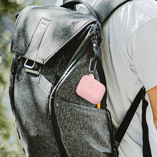 for AirPods Case Cover, Come with Clean Pen，Soft Silicone Protective Cover with Buckle for Women Men Compatible with Apple AirPods 2nd 1st Generation Charging Case, Front LED Visible,Pink - color: A9-Pink