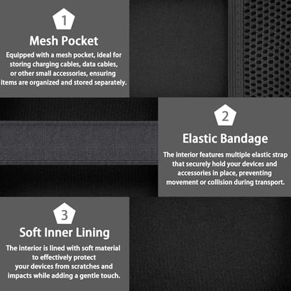 for JBL Go 5/4/3 Ultra Portable Speaker Hard Travel Case, Black | Protective Storage Bag with Mesh Pocket & Hand Strap, Shockproof EVA Carrying Box, Soft Lining - color: Black Case