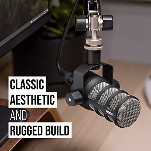 RØDE PodMic Cardioid Dynamic Broadcast Microphone — XLR Output, Requires Audio Interface (RØDECaster, AI-1, or similar). For USB Plug-and-Play, see PodMic USB. | Requires Audio Interface (RODECaster, AI-1, or similar). For USB Plug and Play, see PodMic US