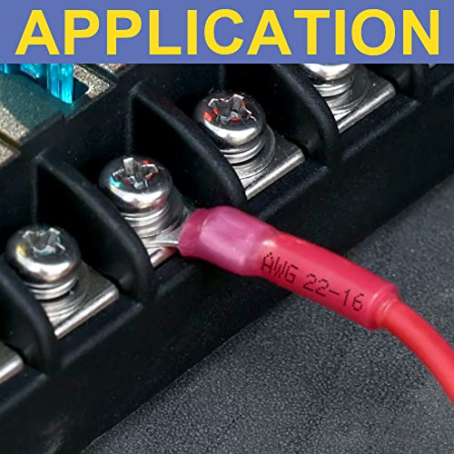 haisstronica 100PCS Heat Shrink Ring Terminals, 16-14 AWG, #10, Blue | Battery and Ground Stud Connections, 0.7 mm Copper Barrel, 3:1 Adhesive-Lined Seal, Automotive Wiring Repairs, Ring Connector - color: Blue, size: Ring #10
