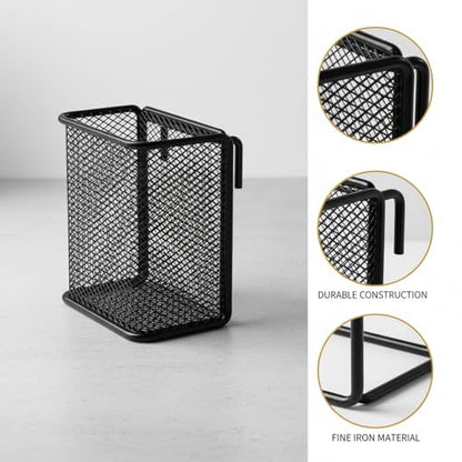 Dual Headphone Stand for Desk, Heavy Duty Iron Holder for 2 Headsets, Vertical Gaming & Office Organizer, Black Metal Rack (8.7 x 4.7 x 11 in)