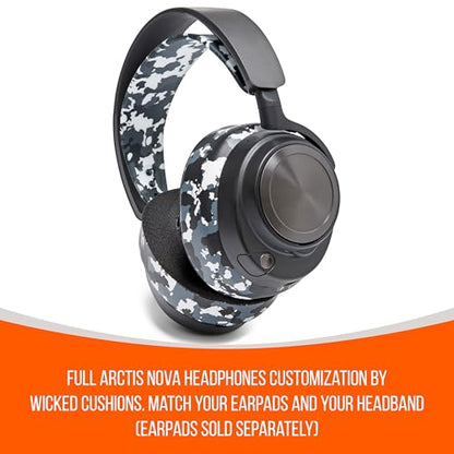 WC HeadbandZ Arctis Nova - Upgraded Silicone Headband for Arctis Nova Headsets by Wicked Cushions - Enhanced Flexibility, Comfort, and Style with Matching Earpad Designs | Snow Camo - color: Snow Camo