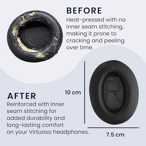 kwmobile Ear Pads Compatible with TOZO HT3 / HT2 Earpads - 2X Replacement for Headphones - Black