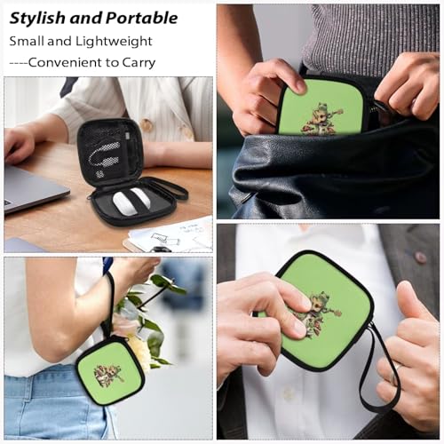 Portable Wireless Headphone Case Earphone Storage Bag with Zipper Enclosure Compatible with Apple Air Ports - Mushroom Frog - color: Mushroom and Frog