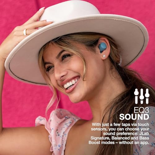 JLab Go Air Pop+ True Wireless Earbuds, Bluetooth Earbuds with Microphone, USB-C Charging Case, Dual Connect, EQ3 Sound, Slate - color: Slate, style: Pop+