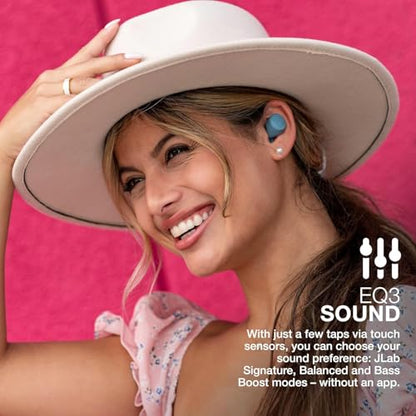 JLab Go Air Pop+ True Wireless Earbuds, Bluetooth Earbuds with Microphone, USB-C Charging Case, Dual Connect, EQ3 Sound, Slate - color: Slate, style: Pop+