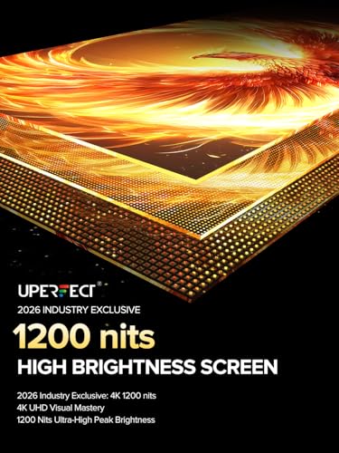 UPERFECT Portable Monitor 4K 16" 1200 Nits, 145% sRGB Laptop Monitor | 3840*2400 UHD, 2000:1 Contrast, USB-C & MINI HDMI, VESA & Smart Case, Travel Screen for Computer, PC, Game Consoles - size: 16